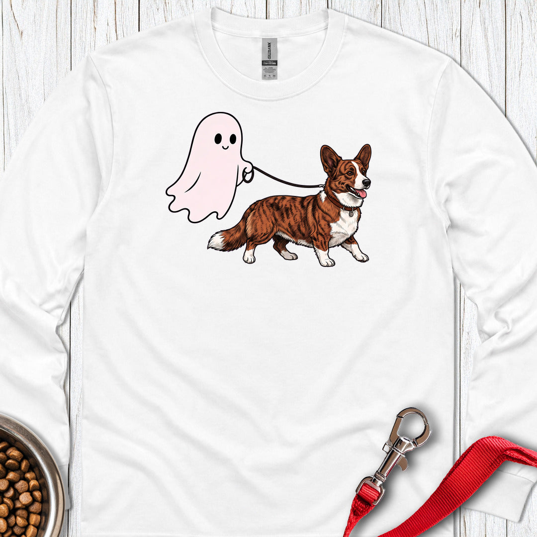 Cardigan Welsh Corgi Red Brindle Halloween Long Sleeve White