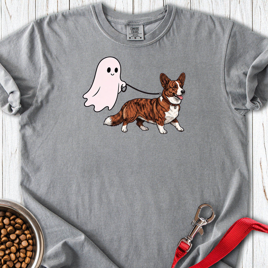 Cardigan Welsh Corgi Red Brindle Halloween Premium Tee — Grey