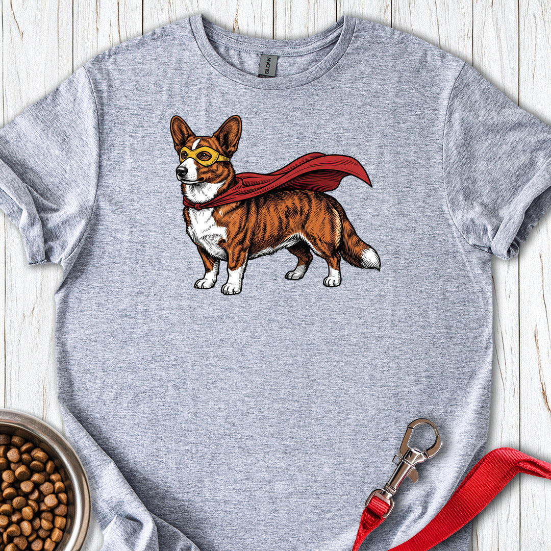 Cardigan Welsh Corgi Red Brindle Superhero — Sport Grey