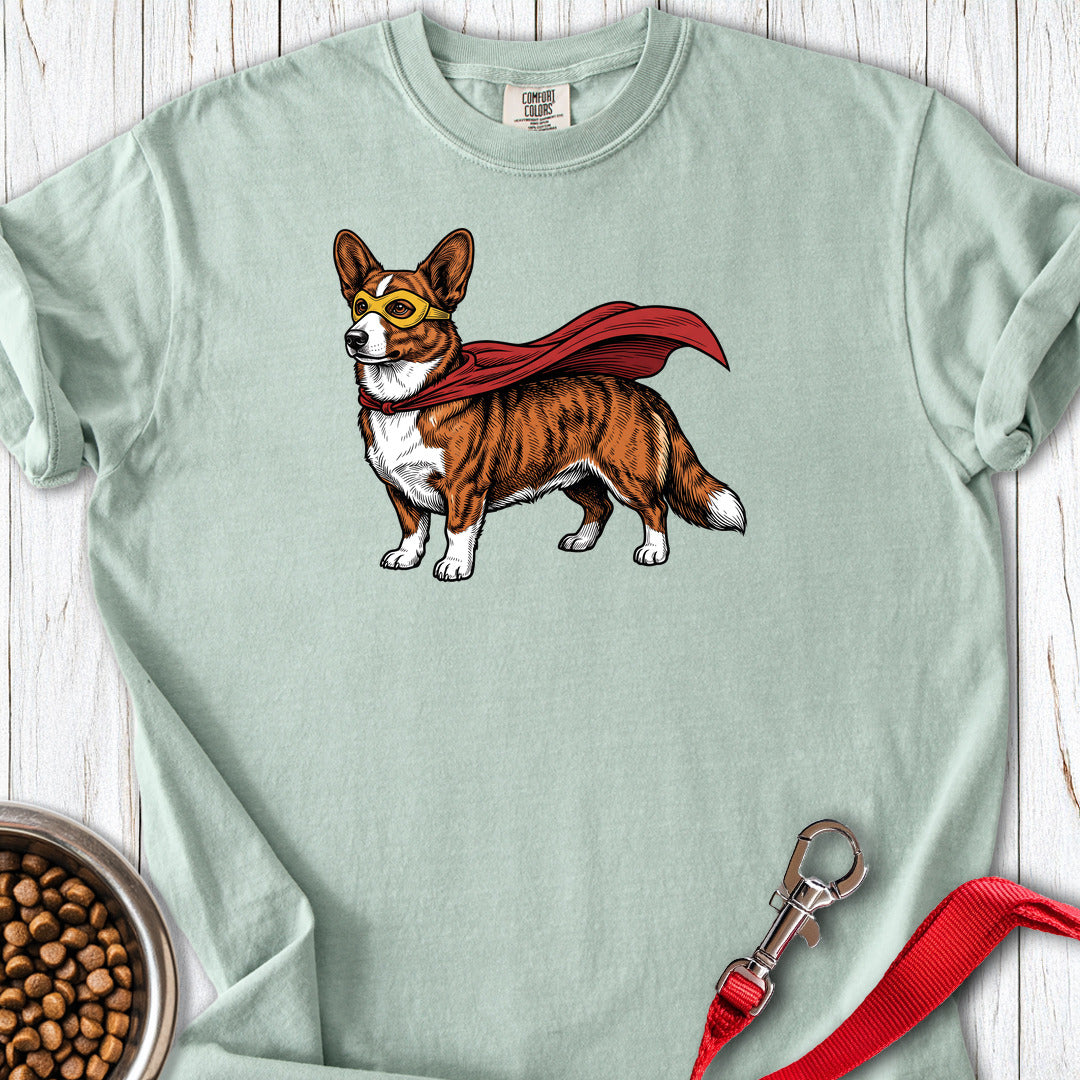 Cardigan Welsh Corgi Red Brindle Superhero Premium Tee — Bay
