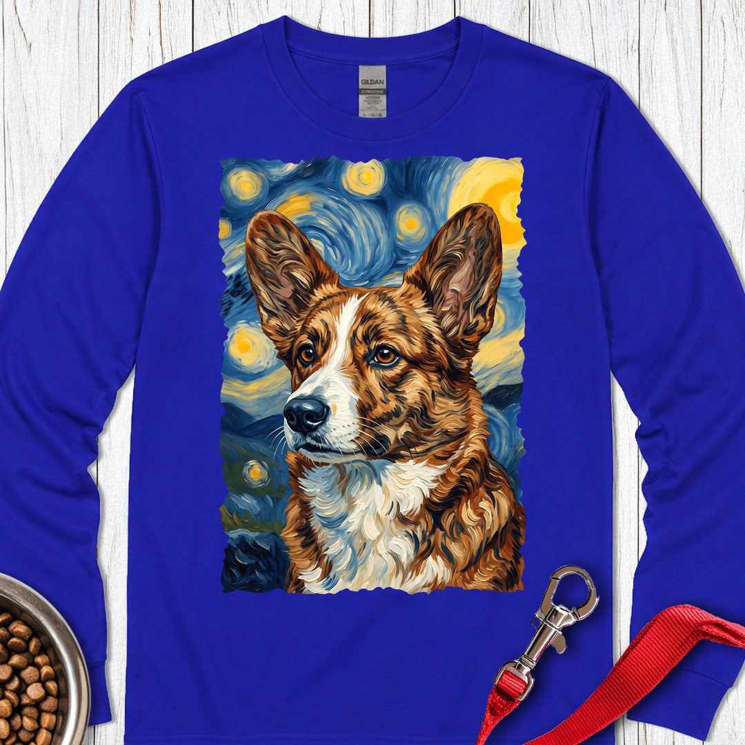 Cardigan Welsh Corgi Red Brindle Van Gogh Long Sleeve Royal