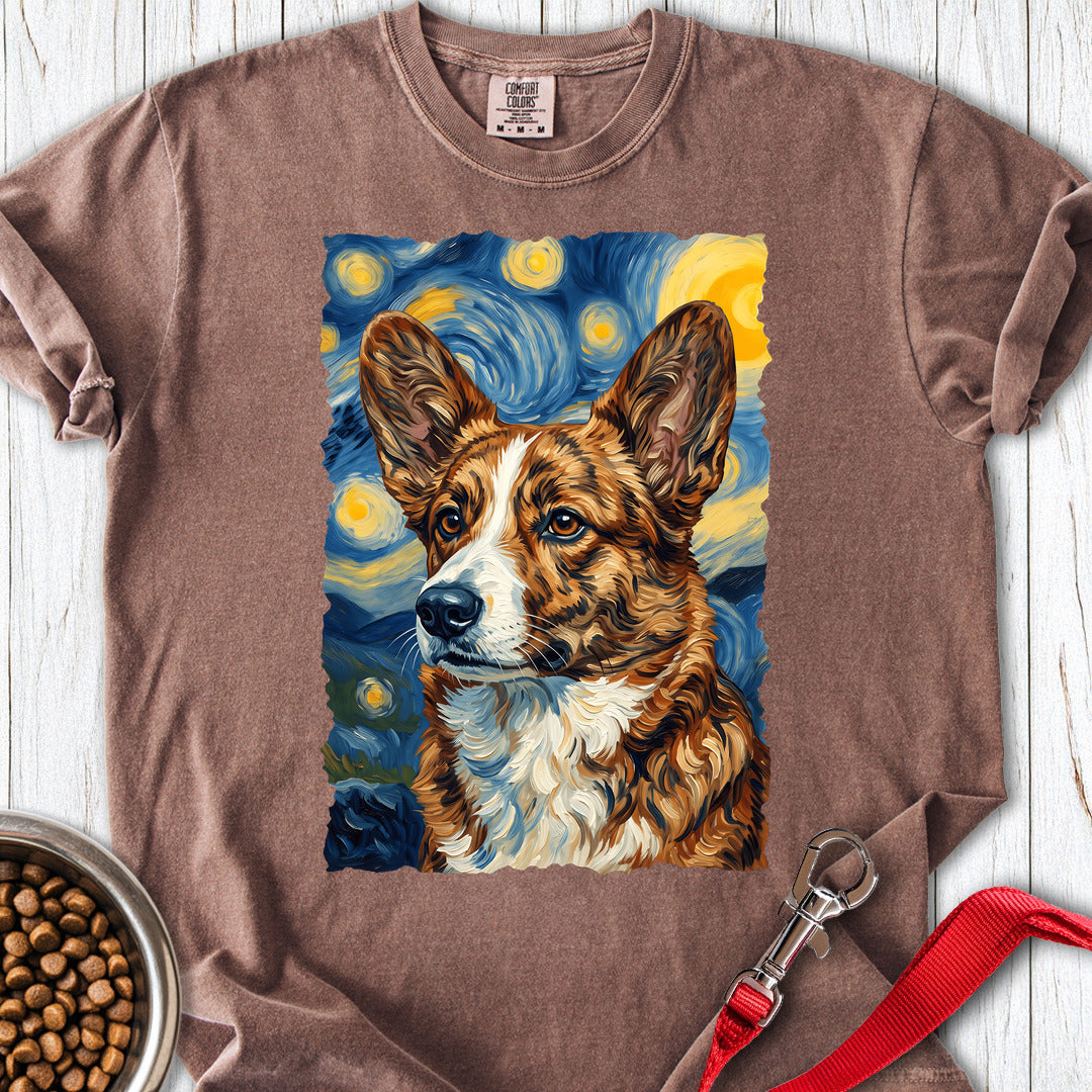 Cardigan Welsh Corgi Red Brindle Van Gogh Premium Tee — Espresso