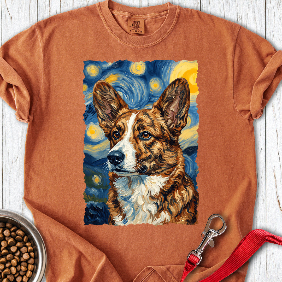 Cardigan Welsh Corgi Red Brindle Van Gogh Premium Tee — Yam