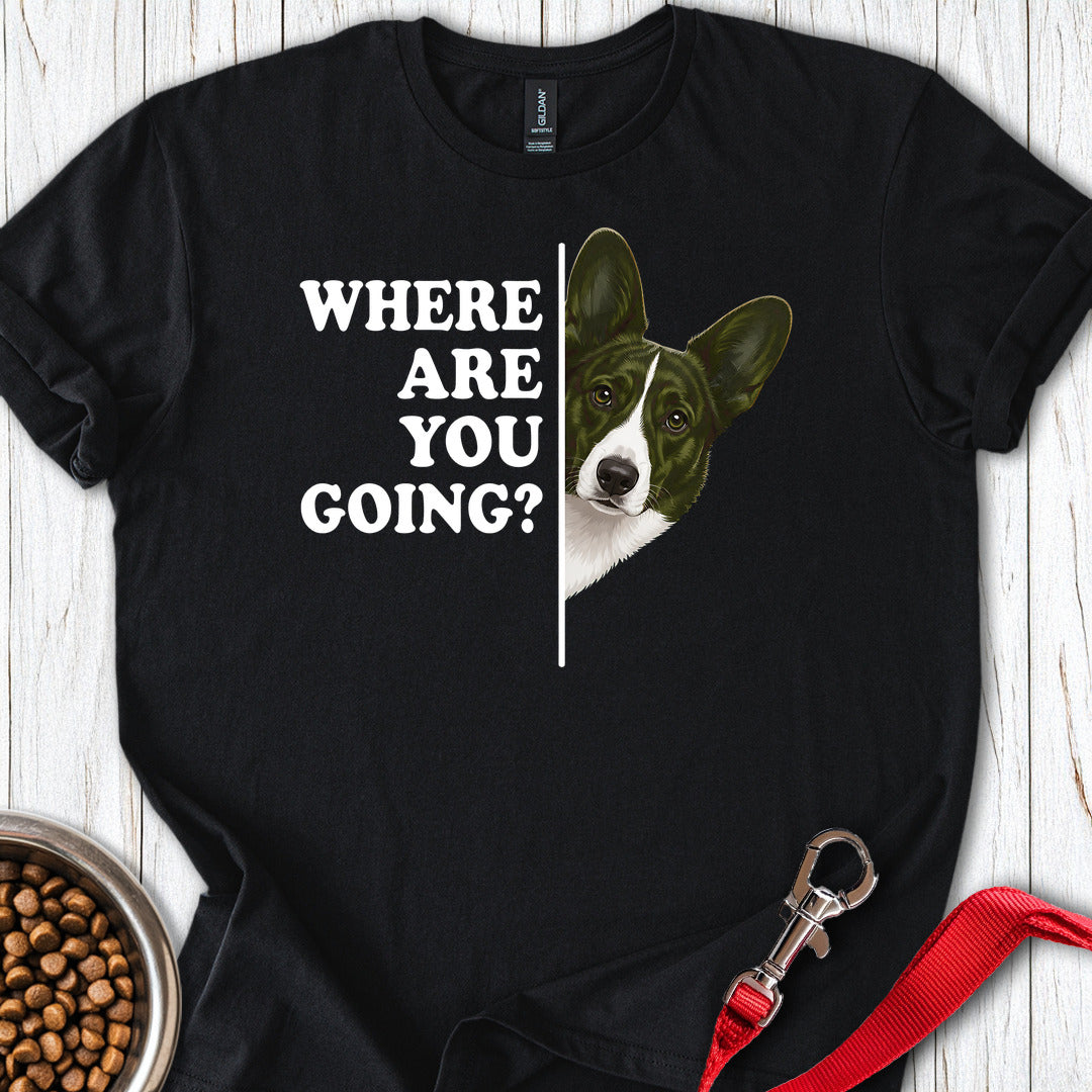 Cardigan Welsh Corgi Red Brindle Where Are You Going — Black
