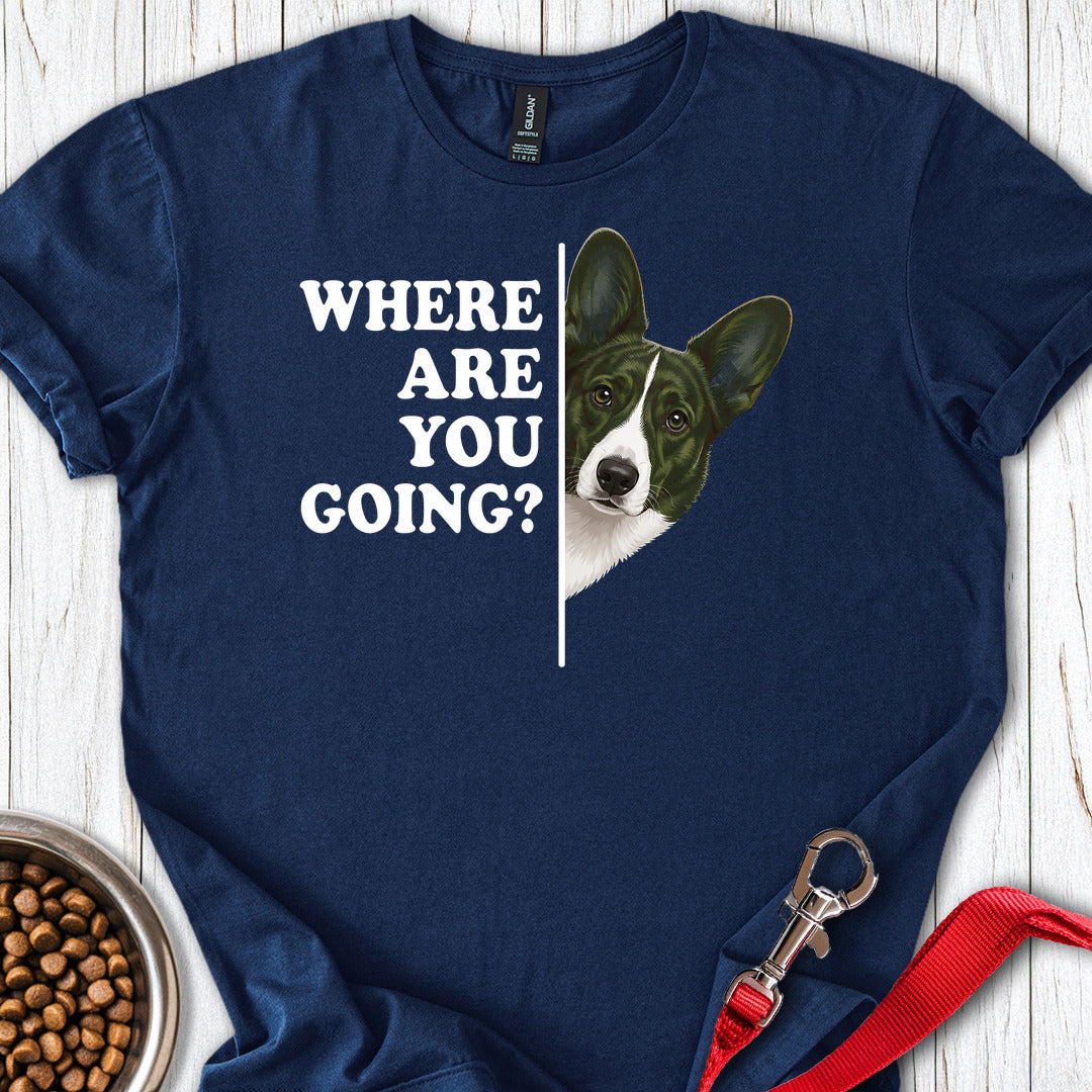 Cardigan Welsh Corgi Red Brindle Where Are You Going — Navy