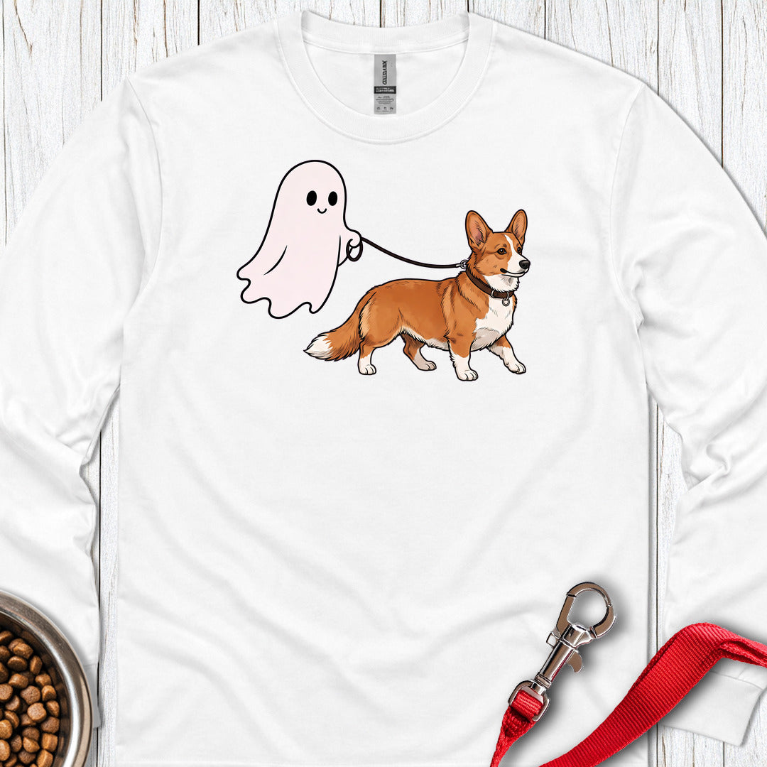 Cardigan Welsh Corgi Red Halloween Long Sleeve White