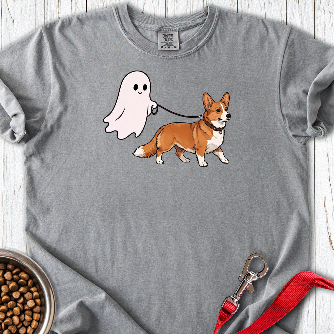 Cardigan Welsh Corgi Red Halloween Premium Tee — Grey