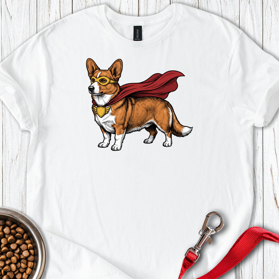Cardigan Welsh Corgi Red Superhero — White