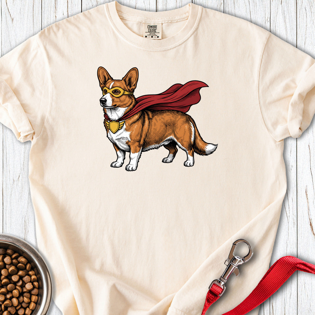 Cardigan Welsh Corgi Red Superhero Premium Tee — Ivory