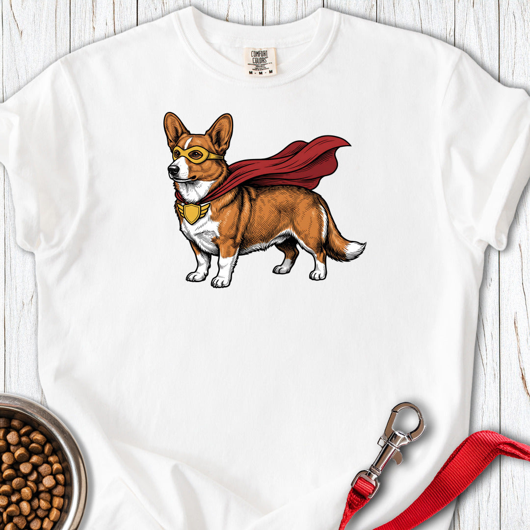 Cardigan Welsh Corgi Red Superhero Premium Tee — White