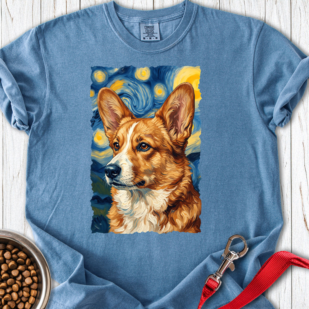 Cardigan Welsh Corgi Red Van Gogh Premium Tee — Blue Jean