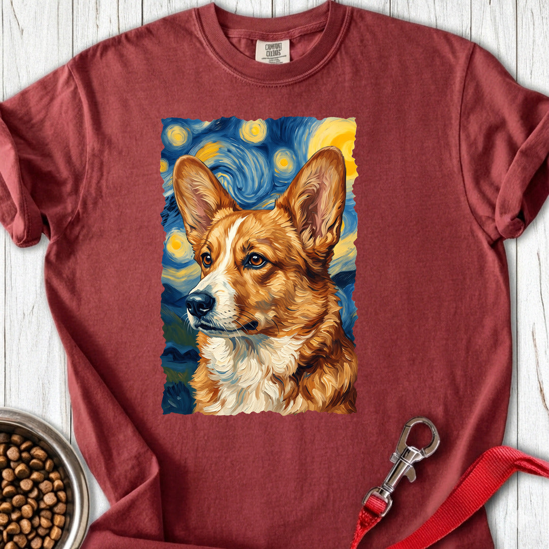 Cardigan Welsh Corgi Red Van Gogh Premium Tee — Brick