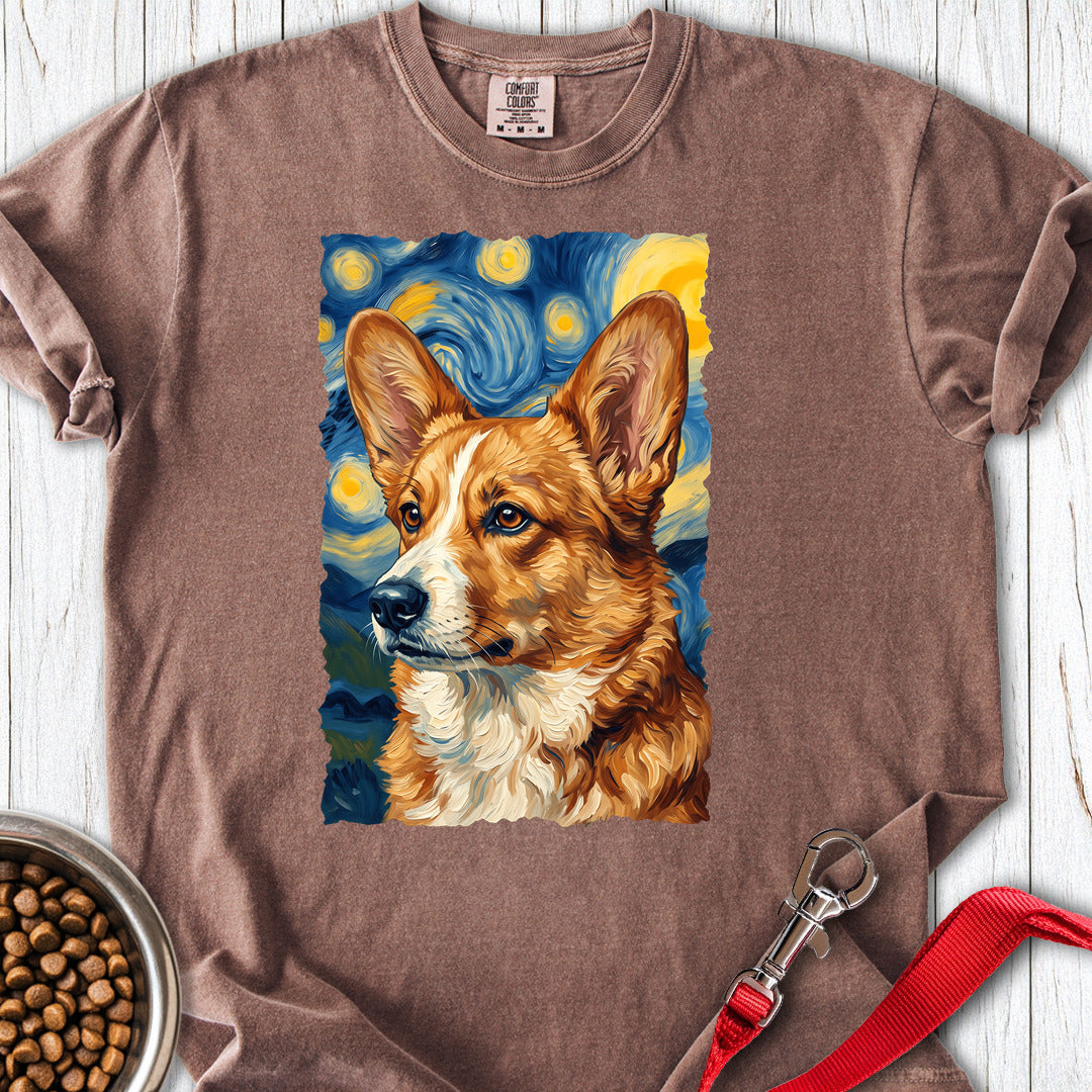 Cardigan Welsh Corgi Red Van Gogh Premium Tee — Espresso