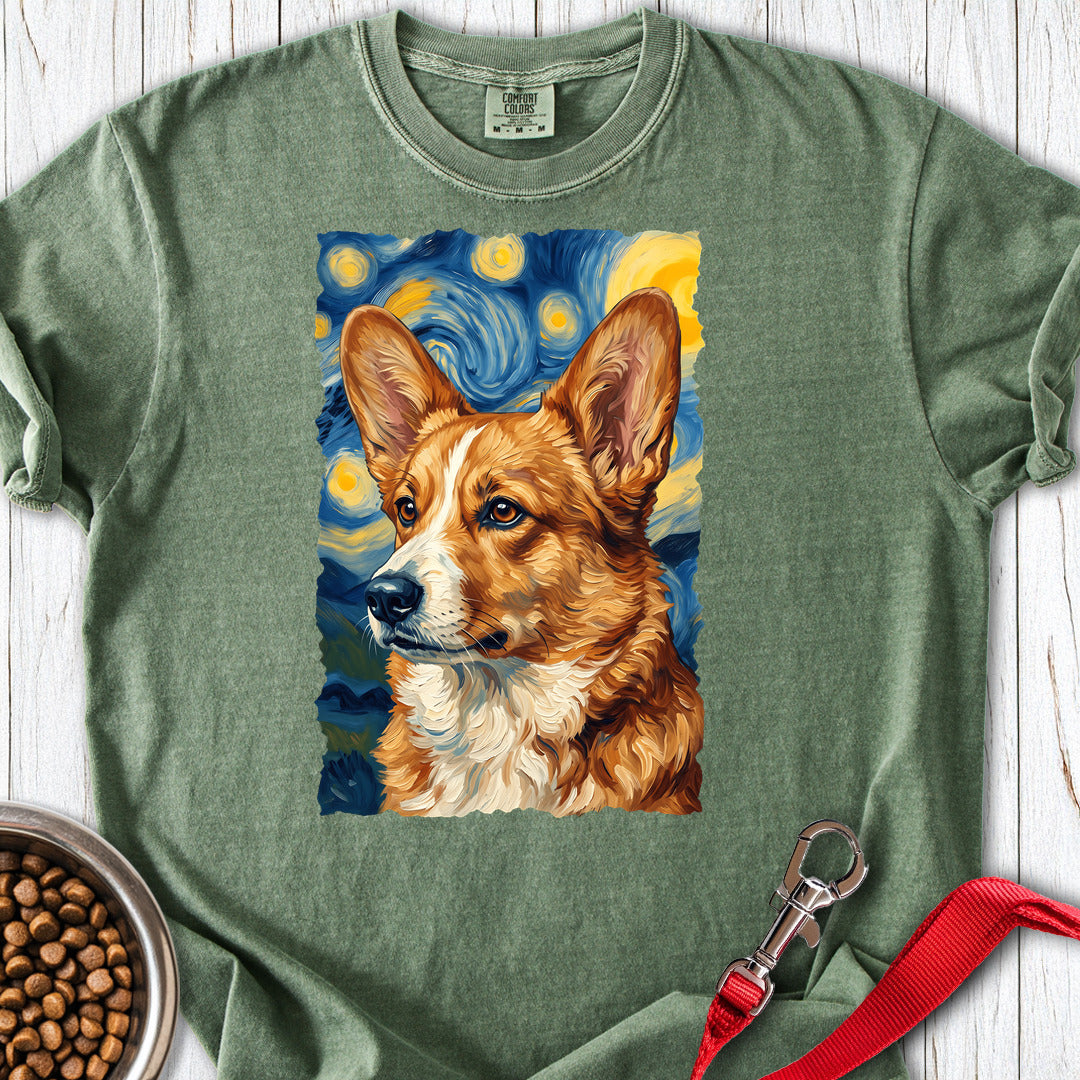 Cardigan Welsh Corgi Red Van Gogh Premium Tee — Moss
