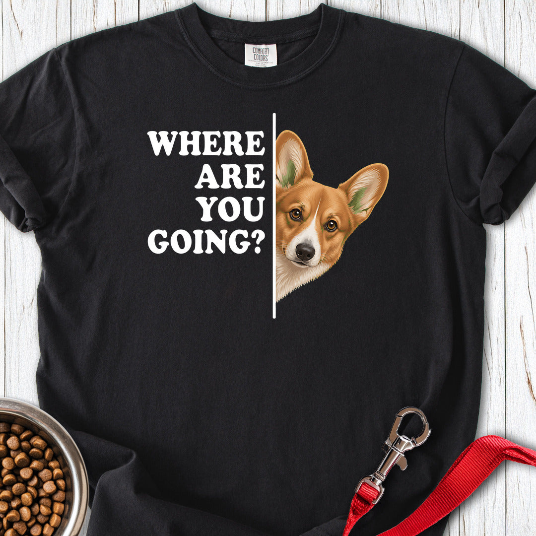 Cardigan Welsh Corgi Red Where Are You Going Premium Tee — Black