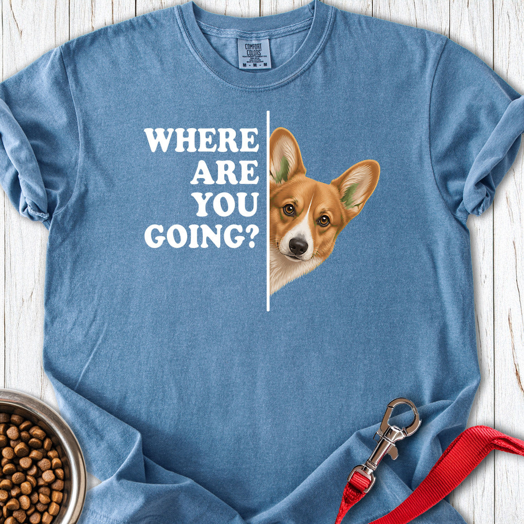 Cardigan Welsh Corgi Red Where Are You Going Premium Tee — Blue Jean