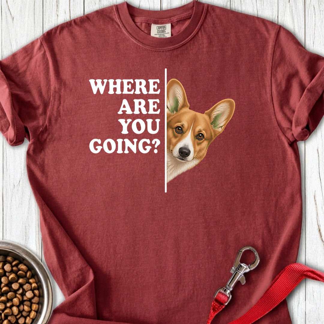 Cardigan Welsh Corgi Red Where Are You Going Premium Tee — Brick