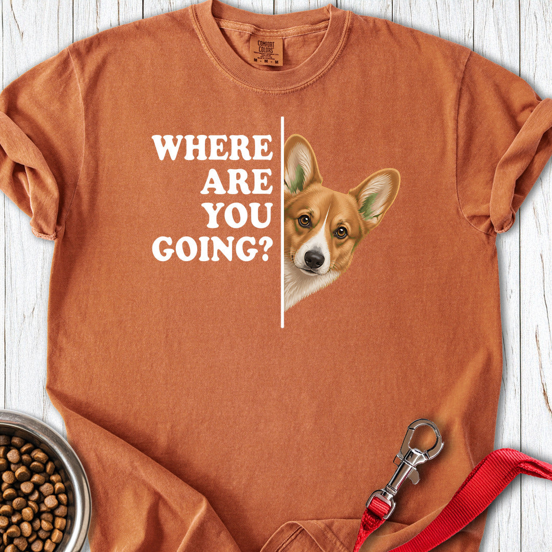 Cardigan Welsh Corgi Red Where Are You Going Premium Tee — Yam