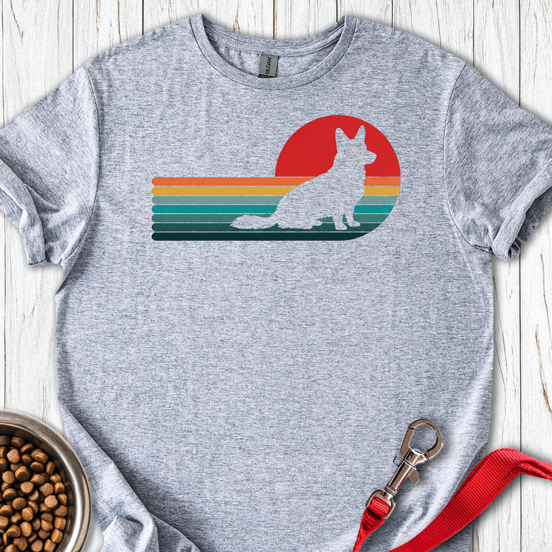 Cardigan Welsh Corgi Retro Sunset Sport Grey