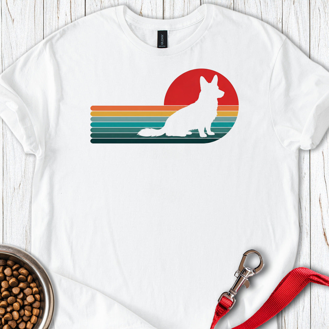 Cardigan Welsh Corgi Retro Sunset White
