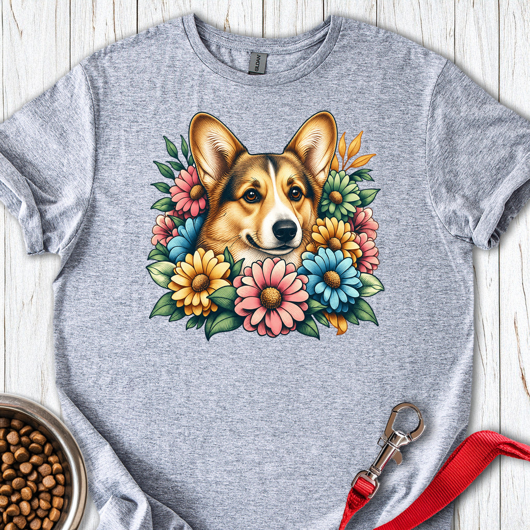 Cardigan Welsh Corgi Sable Flowers — Sport Grey
