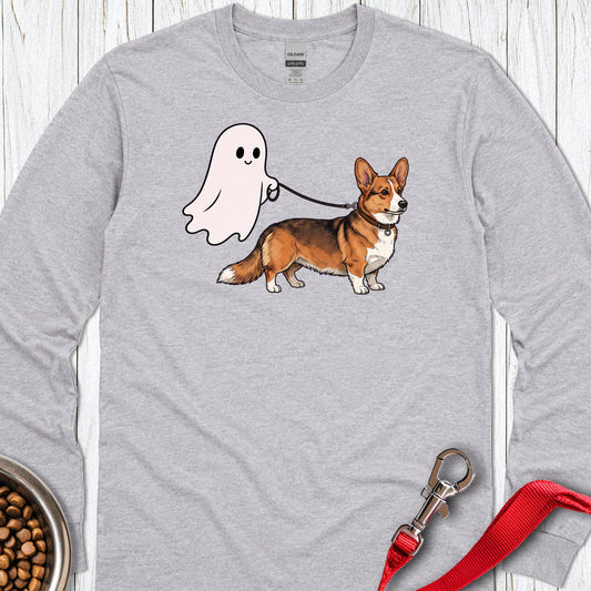 Cardigan Welsh Corgi Sable Halloween Long Sleeve — Sport Grey