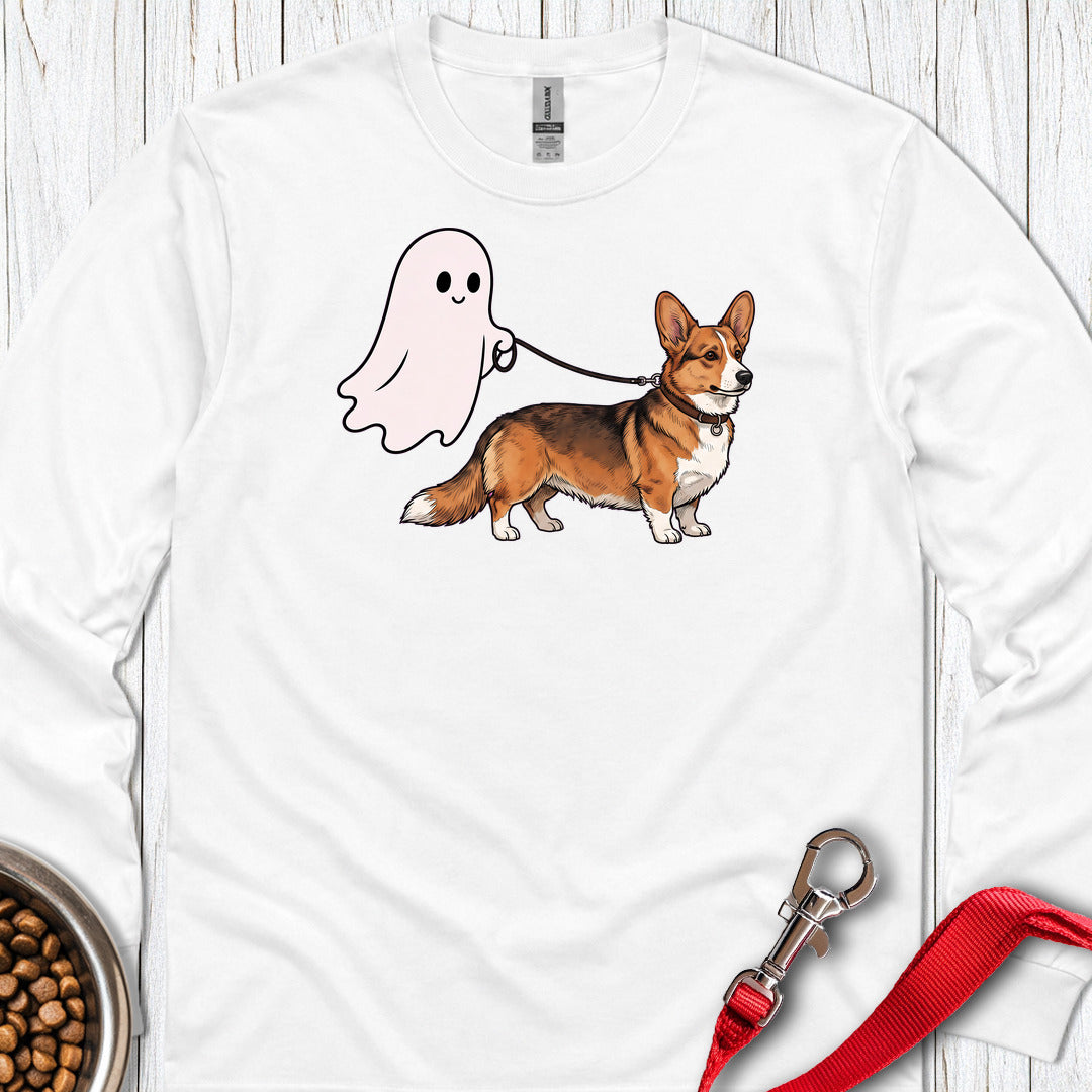 Cardigan Welsh Corgi Sable Halloween Long Sleeve White