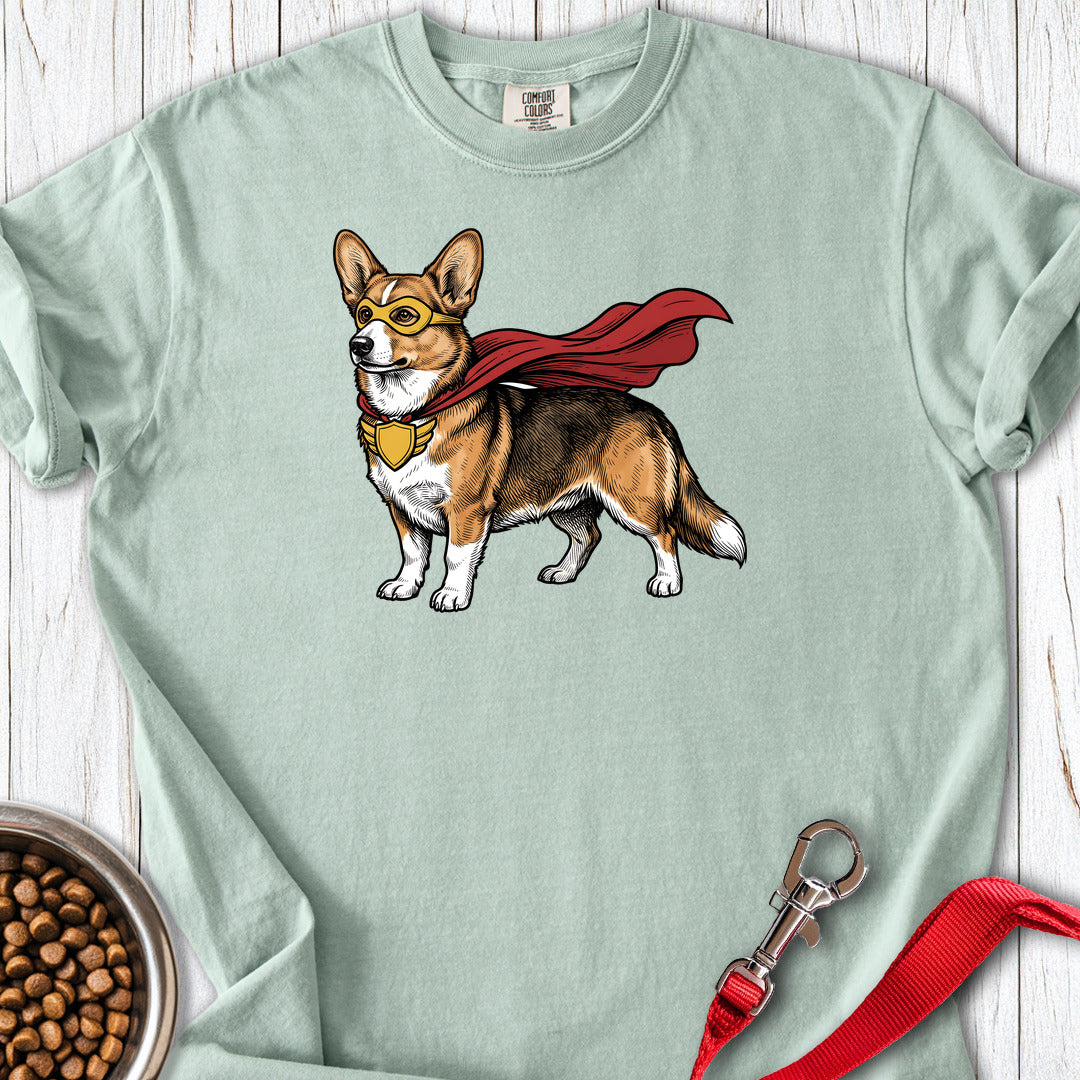 Cardigan Welsh Corgi Sable Superhero Premium Tee — Bay
