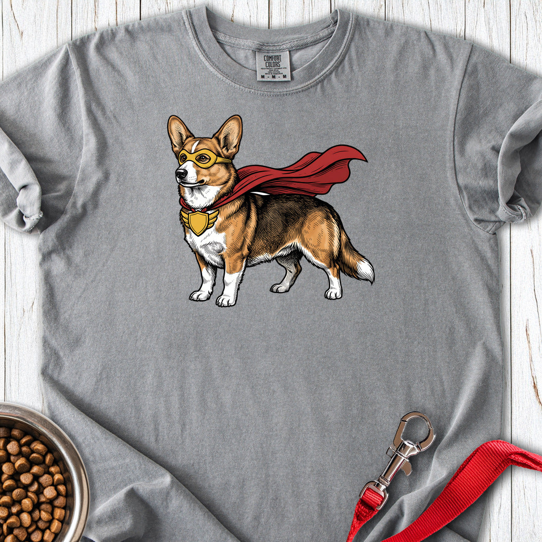 Cardigan Welsh Corgi Sable Superhero Premium Tee — Grey