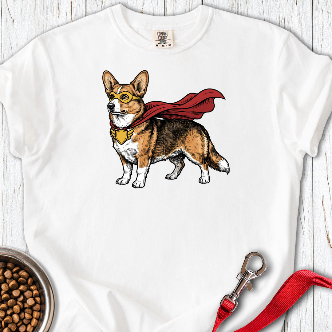 Cardigan Welsh Corgi Sable Superhero Premium Tee — White