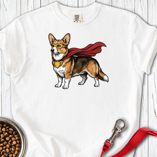 Cardigan Welsh Corgi Sable Superhero Premium Tee White