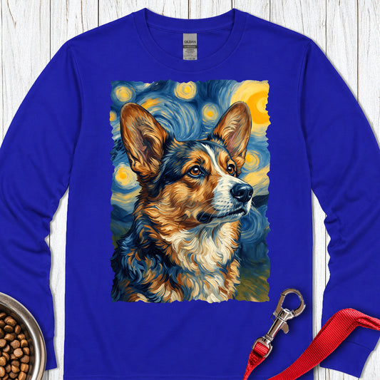 Cardigan Welsh Corgi Sable Van Gogh Long Sleeve — Royal