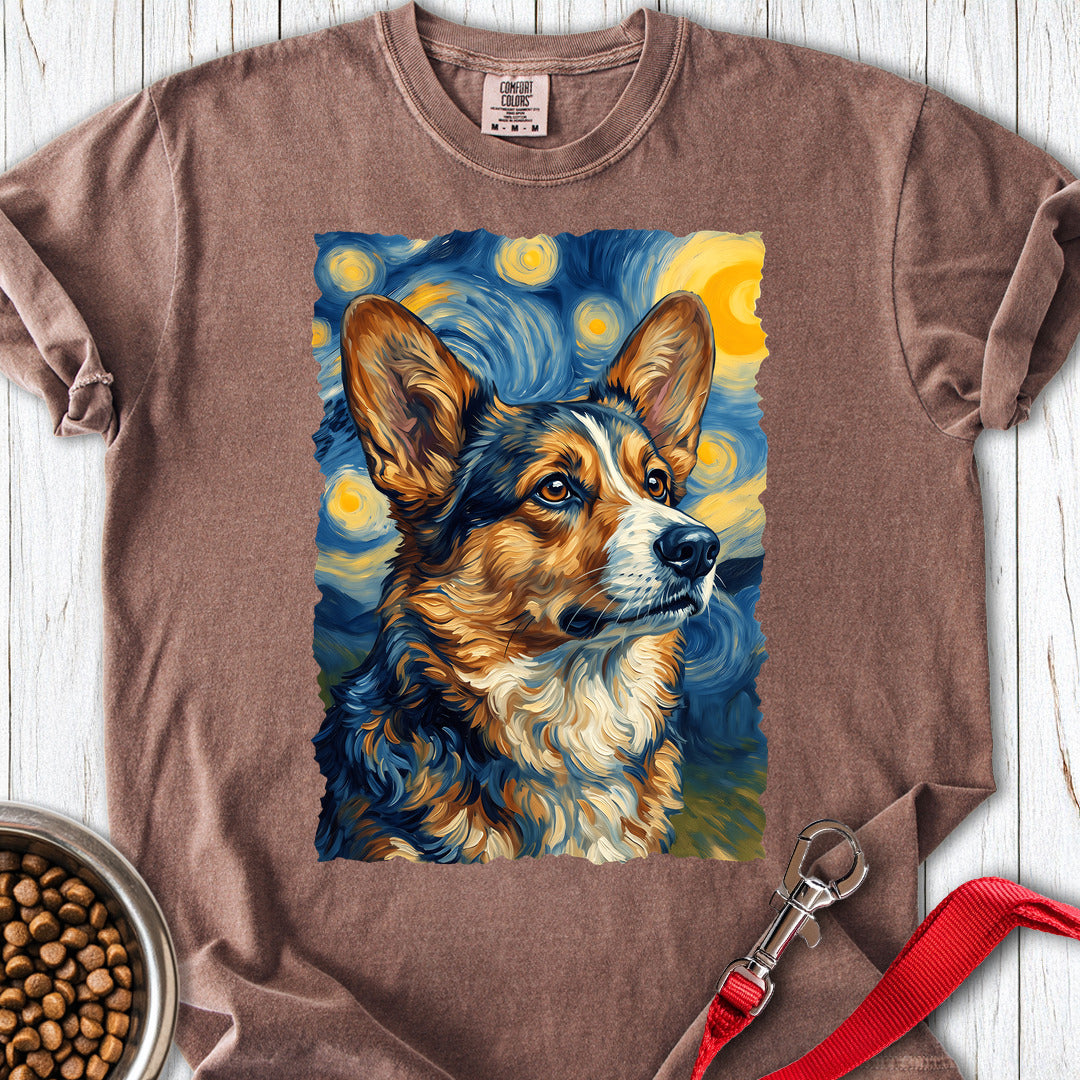 Cardigan Welsh Corgi Sable Van Gogh Premium Tee — Espresso