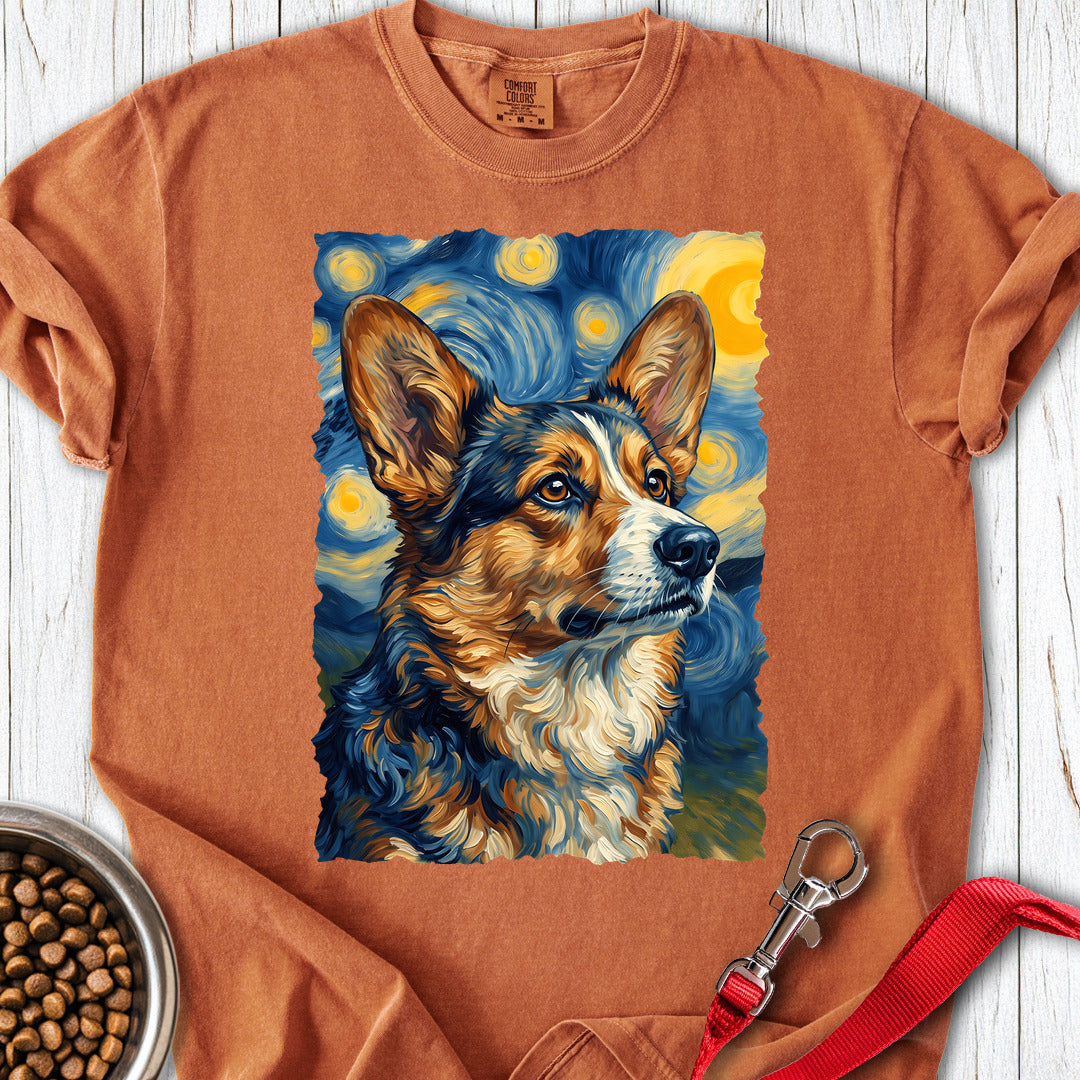 Cardigan Welsh Corgi Sable Van Gogh Premium Tee — Yam