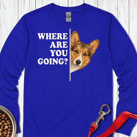 Cardigan Welsh Corgi Sable Where Are You Going Long Sleeve — Royal