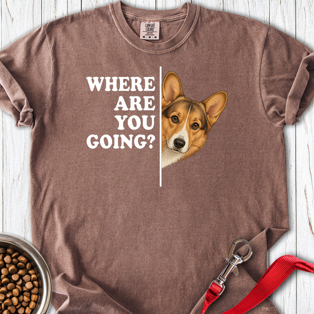 Cardigan Welsh Corgi Sable Where Are You Going Premium Tee — Espresso