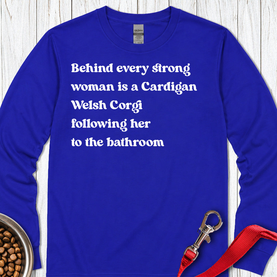 Cardigan Welsh Corgi Strong Woman Long Sleeve — Royal