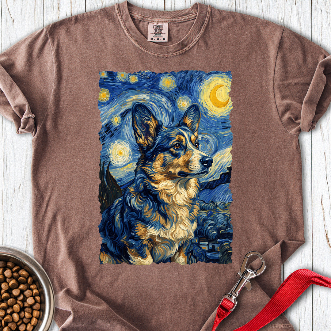 Cardigan Welsh Corgi Van Gogh Premium Tee — Espresso