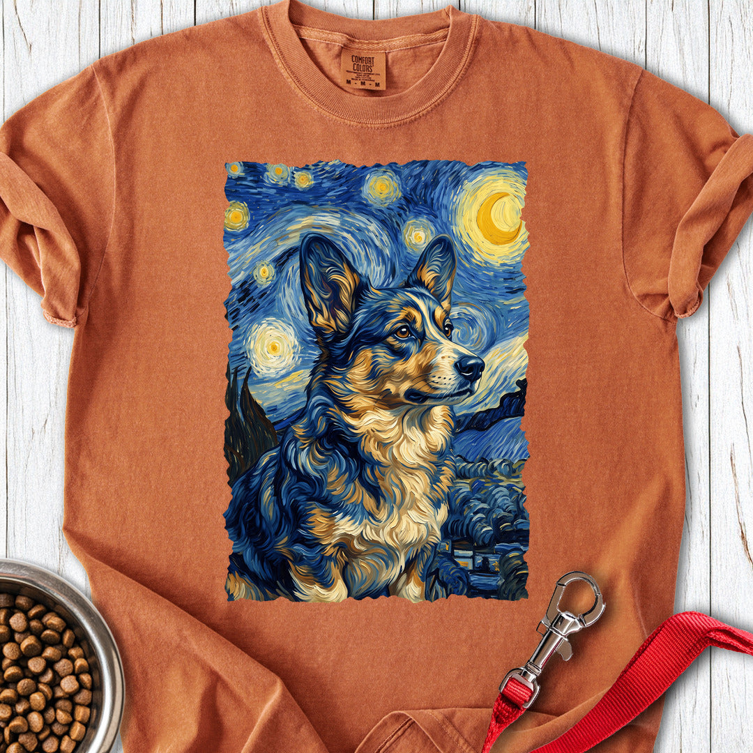 Cardigan Welsh Corgi Van Gogh Premium Tee — Yam