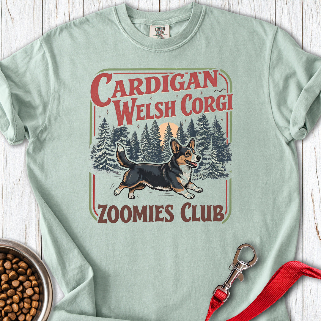 Cardigan Welsh Corgi Zoomies Club Premium Tee — Bay