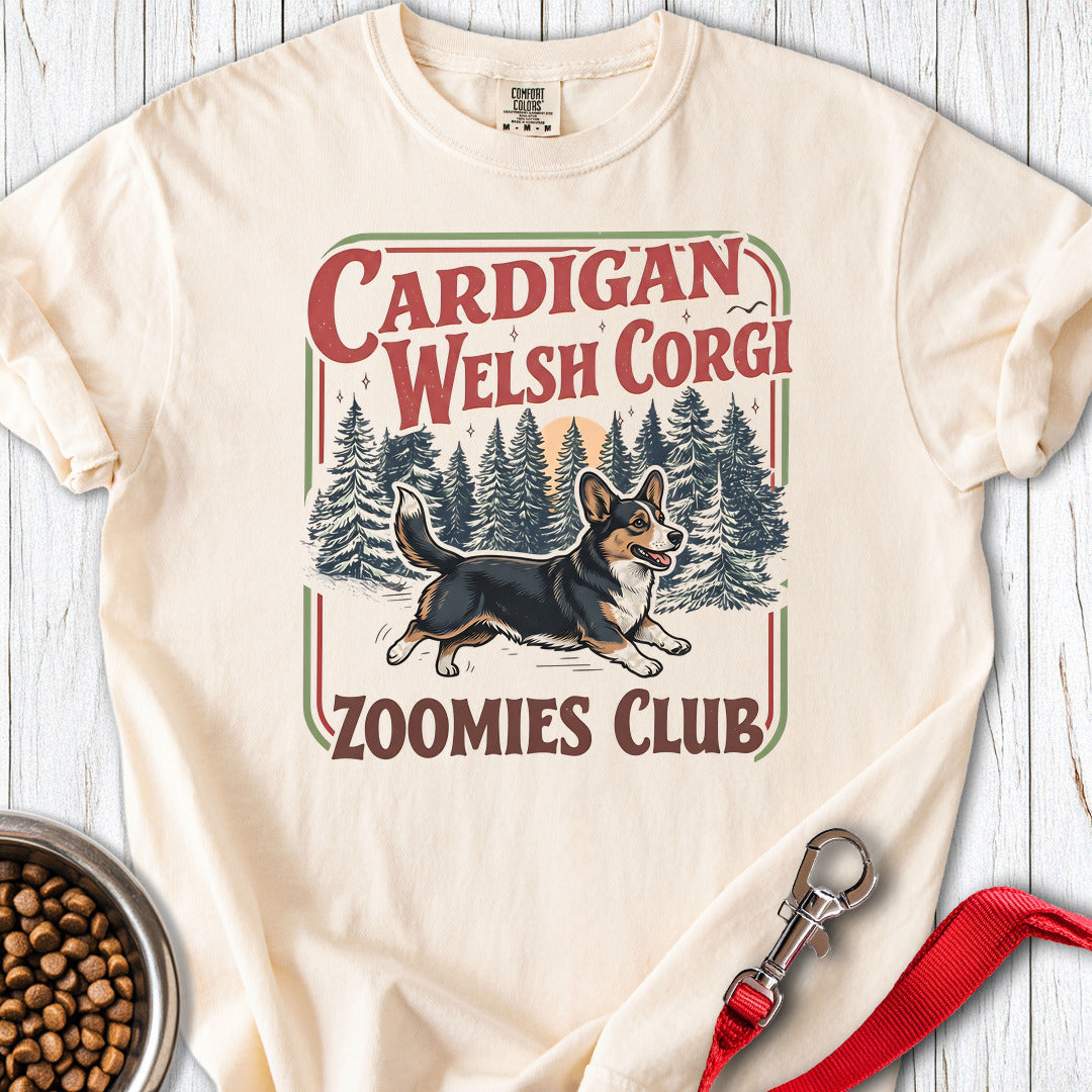 Cardigan Welsh Corgi Zoomies Club Premium Tee — Ivory