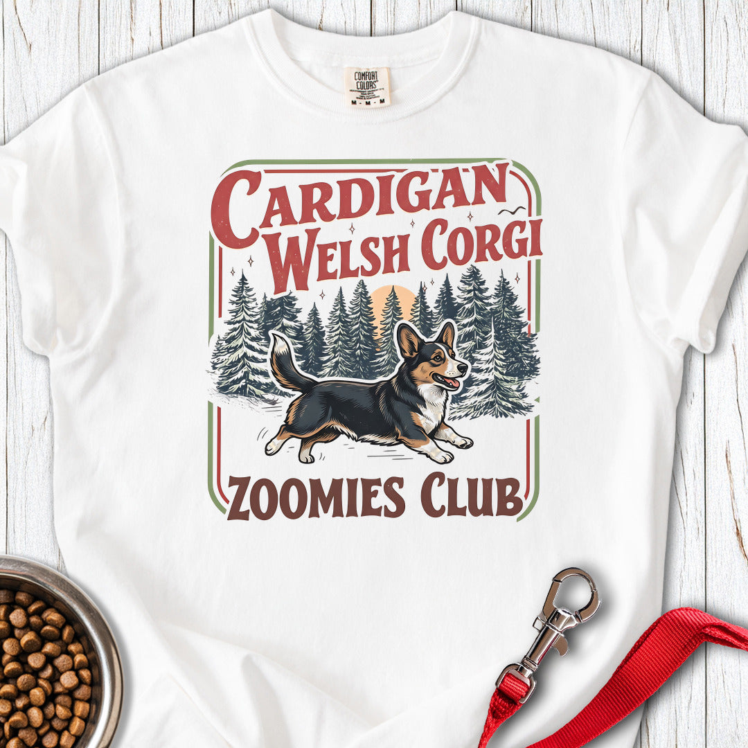 Cardigan Welsh Corgi Zoomies Club Premium Tee — White