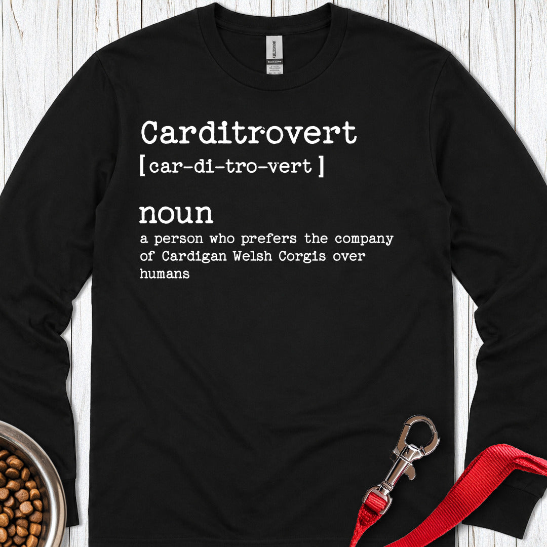 Carditrovert Cardigan Welsh Corgi Long Sleeve — Black