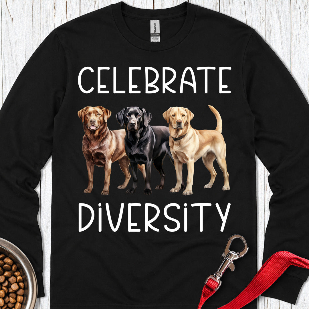 Celebrate Diversity Labrador Long Sleeve — Black