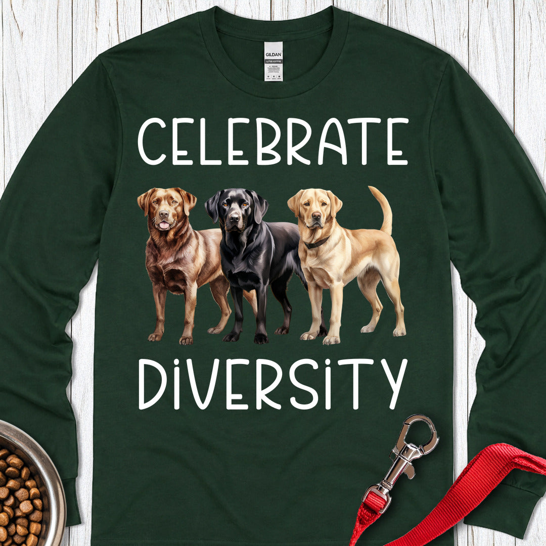 Celebrate Diversity Labrador Long Sleeve — Forest Green