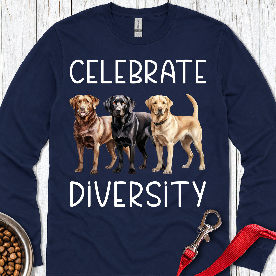 Celebrate Diversity Labrador Long Sleeve — Navy
