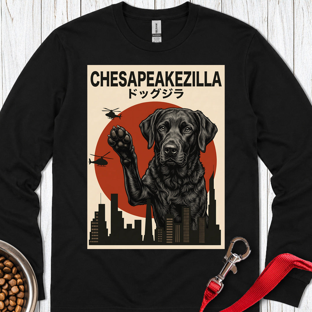 Chesapeake Bay Retriever Chesapeakezilla Long Sleeve — Black
