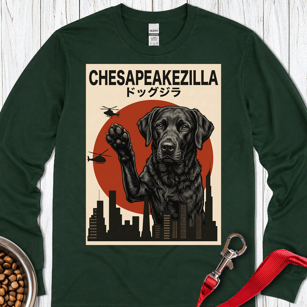 Chesapeake Bay Retriever Chesapeakezilla Long Sleeve — Forest Green