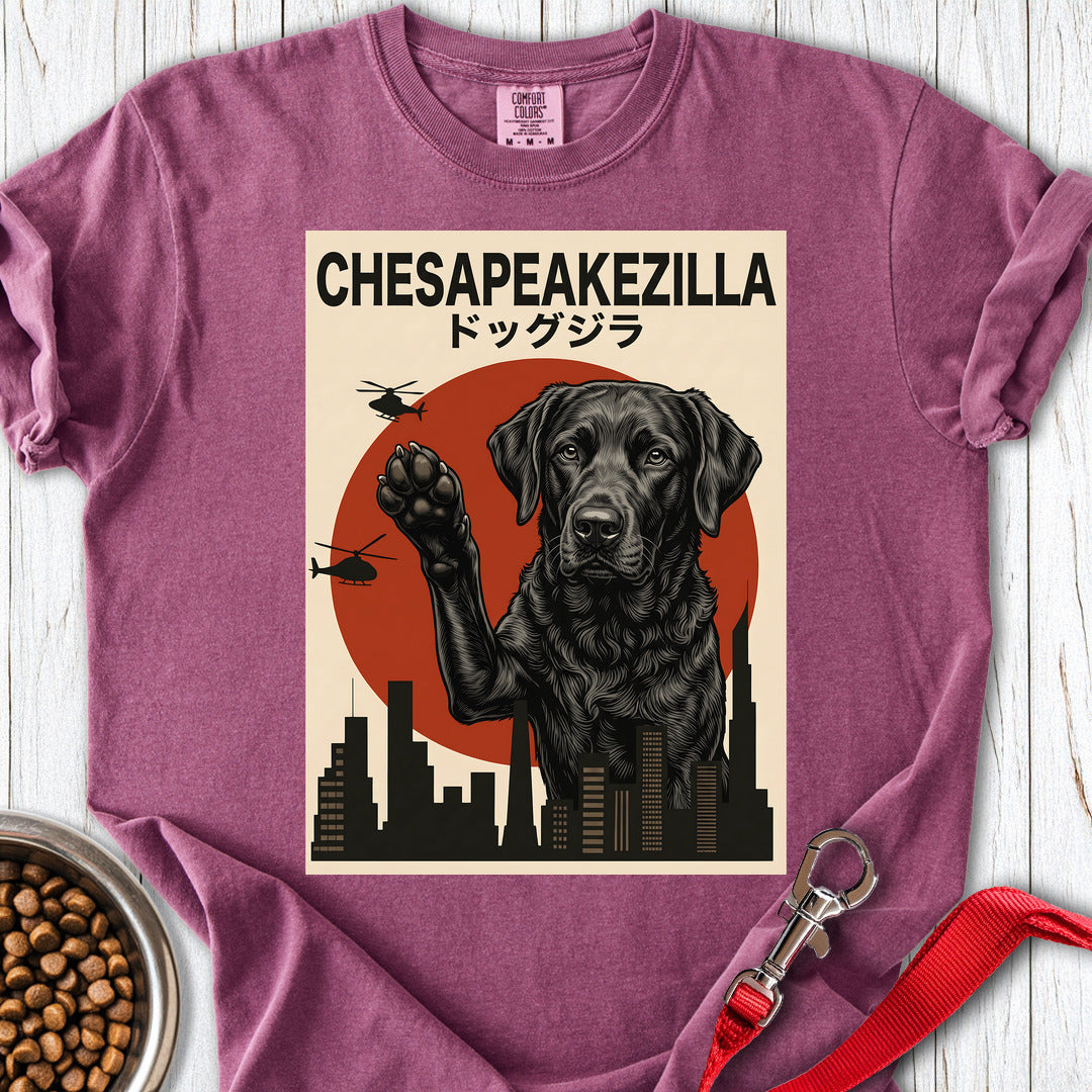 Chesapeake Bay Retriever Chesapeakezilla Premium Tee — Berry