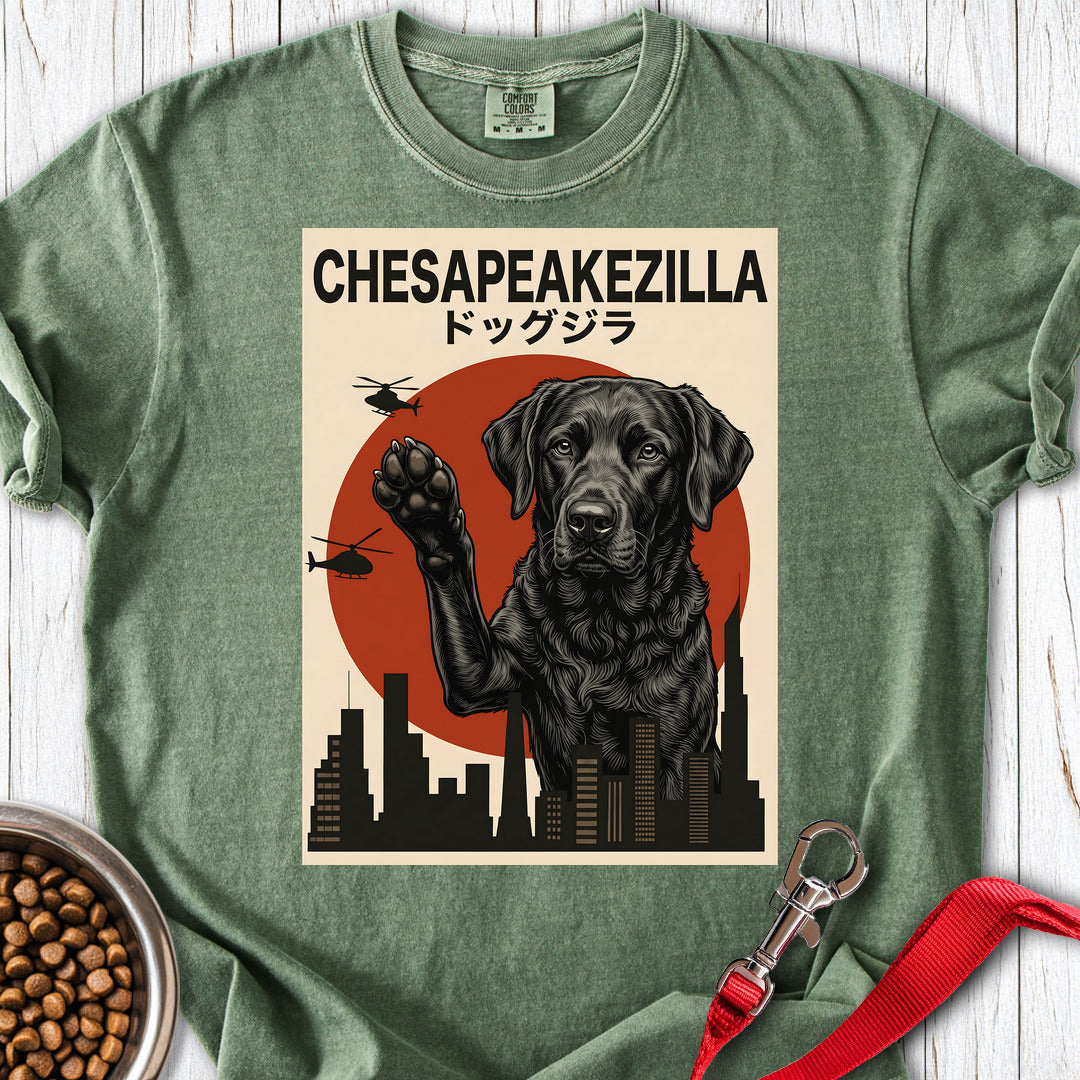 Chesapeake Bay Retriever Chesapeakezilla Premium Tee — Moss